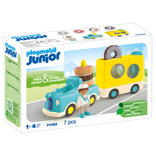 Playmobil Junior: Bláznivý Donut Truck s funkcí ukládání a třídění