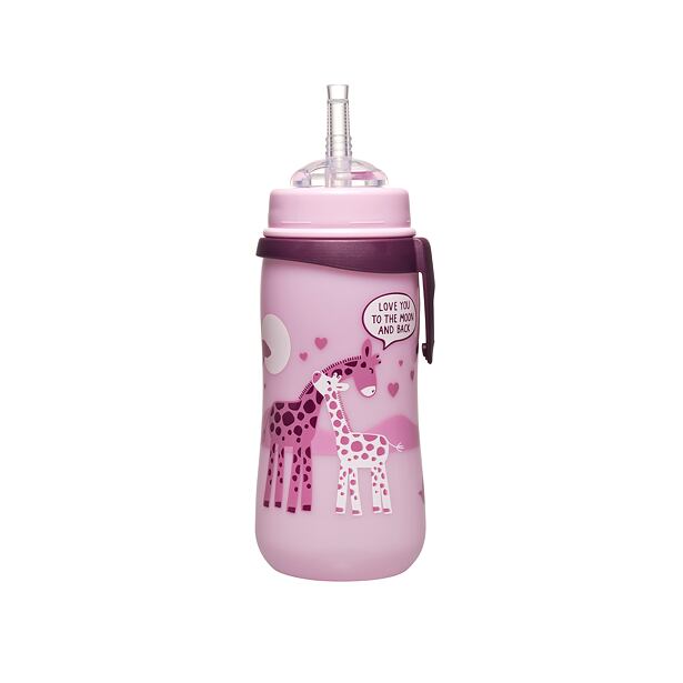NIP Láhev Straw cup, 330 ml, holka, s brčkem