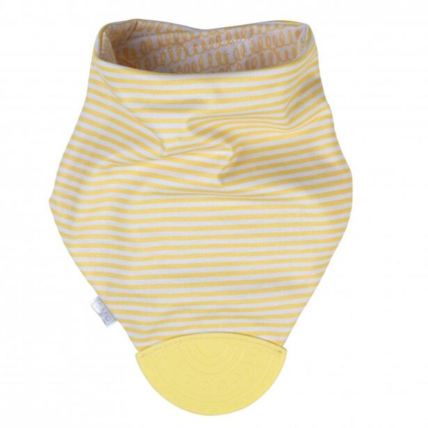 Saro Baby Oboustranný slintáček s kousátkem žlutý