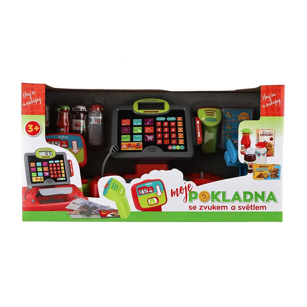Teddies Pokladna velká digitální plast na baterie se zvukem se světlem