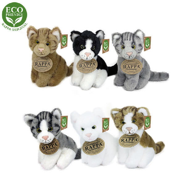 Rappa Plyšová kočka, 11 cm sedící, 6 druhů, ECO-FRIENDLY