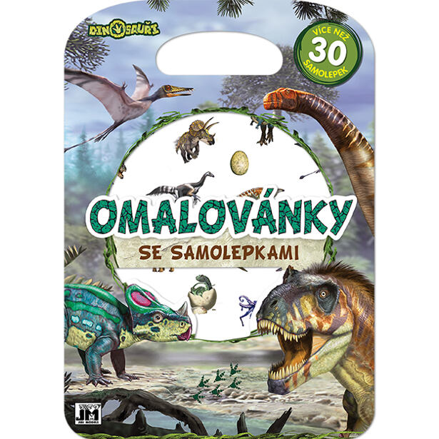 JIRI MODELS Omalovánky se samolepkami/ Dino