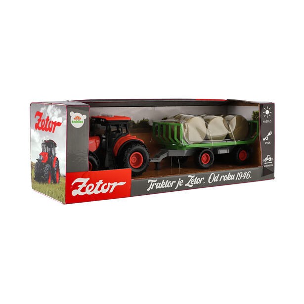 Traktor Zetor s vlekem a balíky plast 36cm