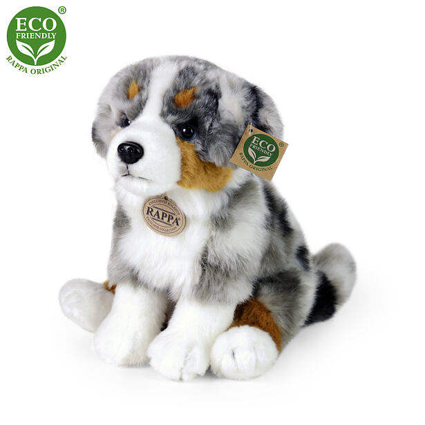 Rappa Plyšový australský ovčák sedící 30 cm ECO-FRIENDLY