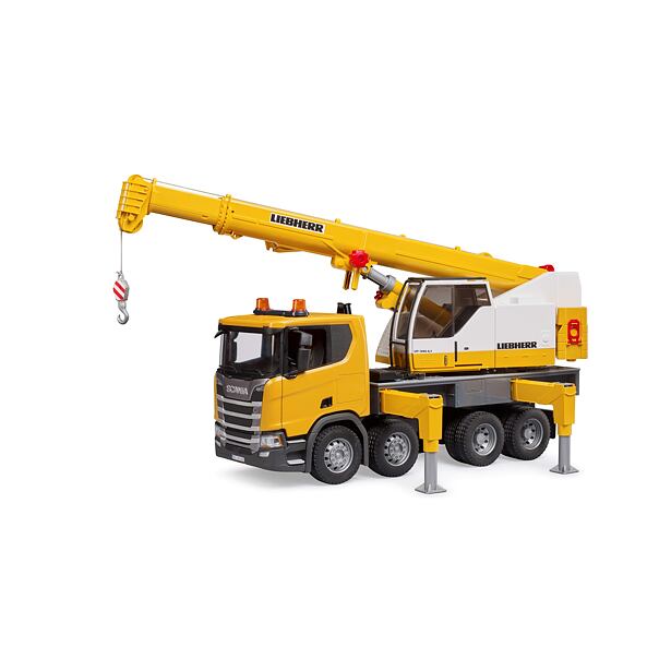 Bruder Nákladní auto SCANIA - jeřáb žlutý