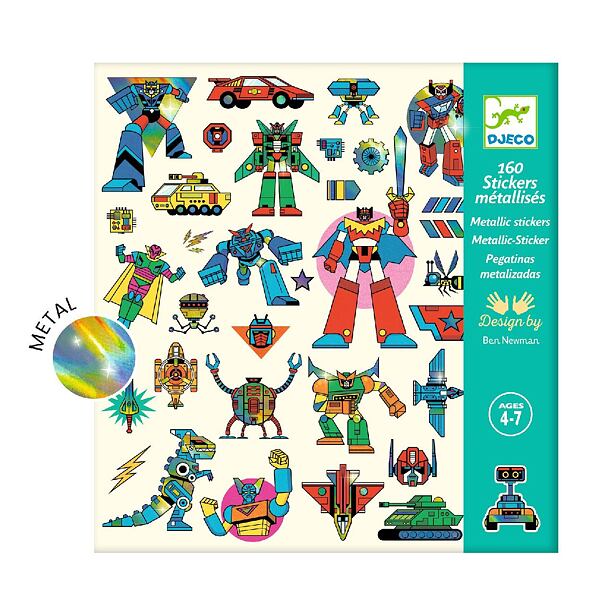DJECO Samolepky Roboti metalické