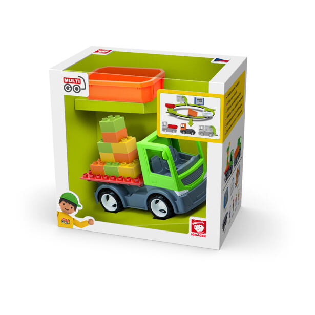 Igráček MultiGO 1+2 Auto se stavební deskou a valníkem