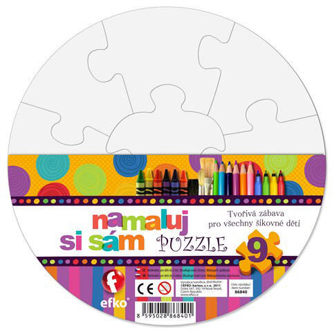 Efko Namaluj si sám puzzle kruh, 9 dílků