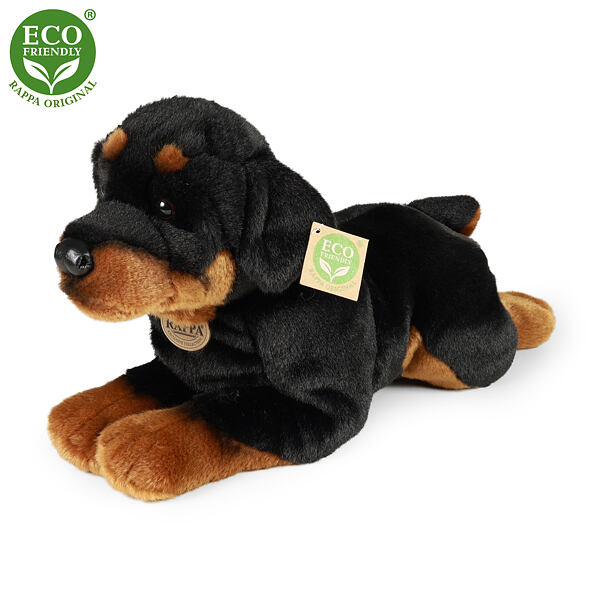 Rappa Plyšový pes rotvajler ležící 39 cm ECO-FRIENDLY