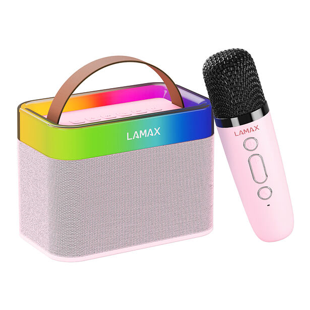 LAMAX KaraokeKid1 Reproduktor a mikrofon růžový
