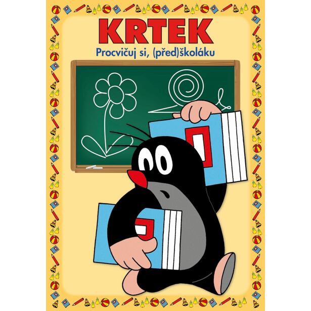 Akim Stíratelný sešit "Procvičuj si (před)školáku" + stíratelný popisovač - Krtek