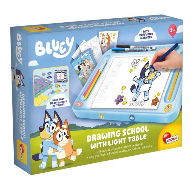 Lisciani BLUEY škola kreslení s podsvícenou tabulí