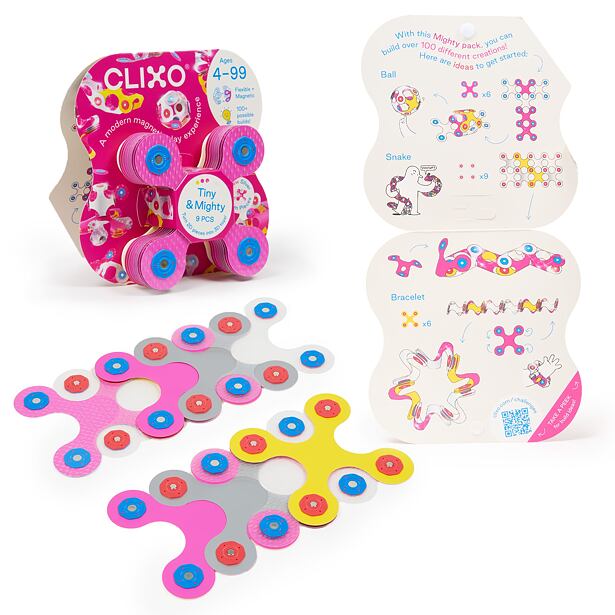 CLIXO Tiny & Mighty Sparkle - magnetická stavebnice 9 kusů