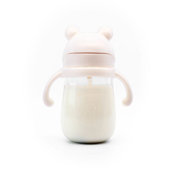 Kidnort Hrneček s brčkem Bringebaer 240ml béžový