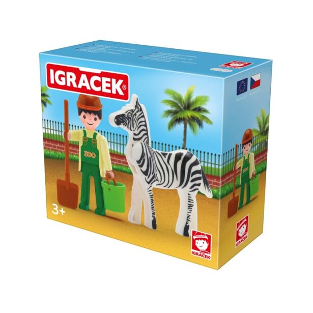 Igráček Ošetřovatel - figurka se zebrou a příslušenstvím