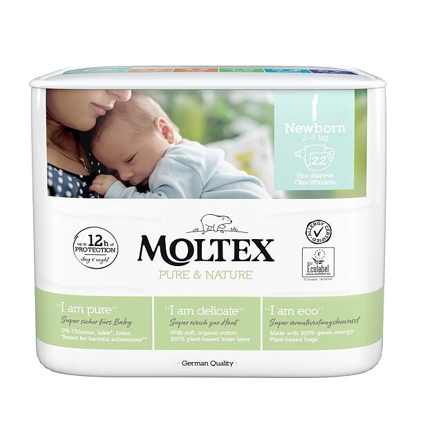 Moltex Plenky Pure & Nature Newborn 2-4 kg (22 ks)