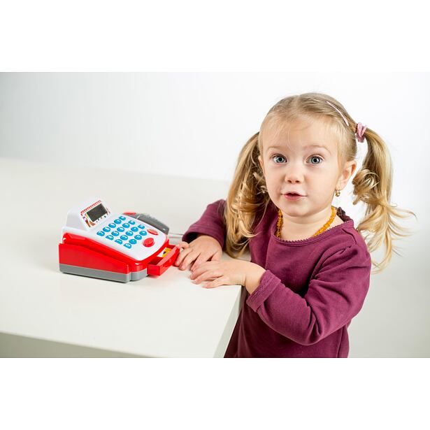 Teddies Pokladna malá digitální plast 18cm s doplňky