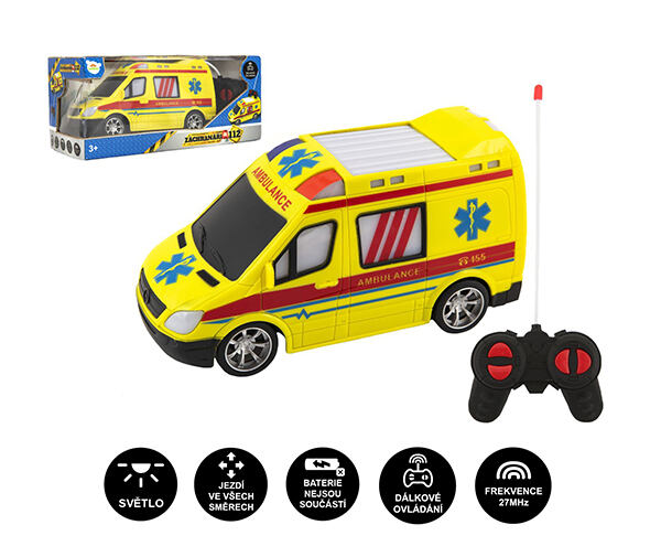 Teddies Auto RC ambulance plast 20cm na dálkové ovládání