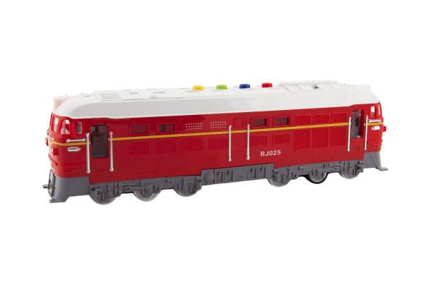 Teddies Lokomotiva/Vlak červená plast 34 cm