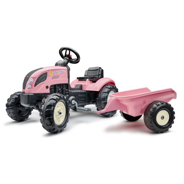 FALK Šlapací traktor s přívěsem Country Star růžový
