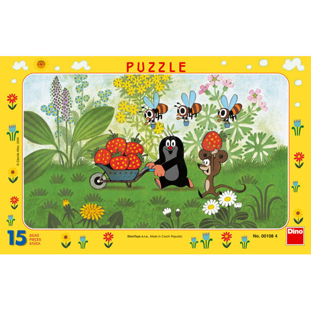 Dino Krteček na výletě Puzzle 15 dílků
