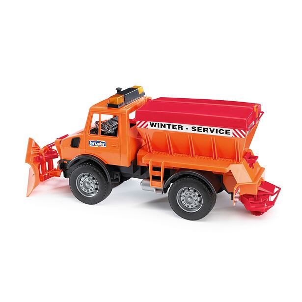 Bruder UNIMOG s radlicí + sypač