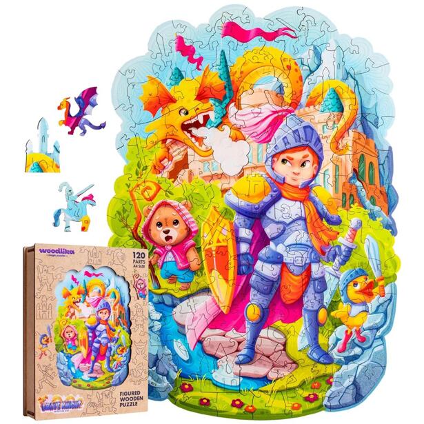 Puzzler DŘEVĚNÉ BAREVNÉ PUZZLE - Statečný rytíř