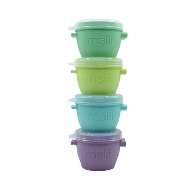 Melii Silikonové kelímky na potraviny Snap&Go 118 ml - 4ks