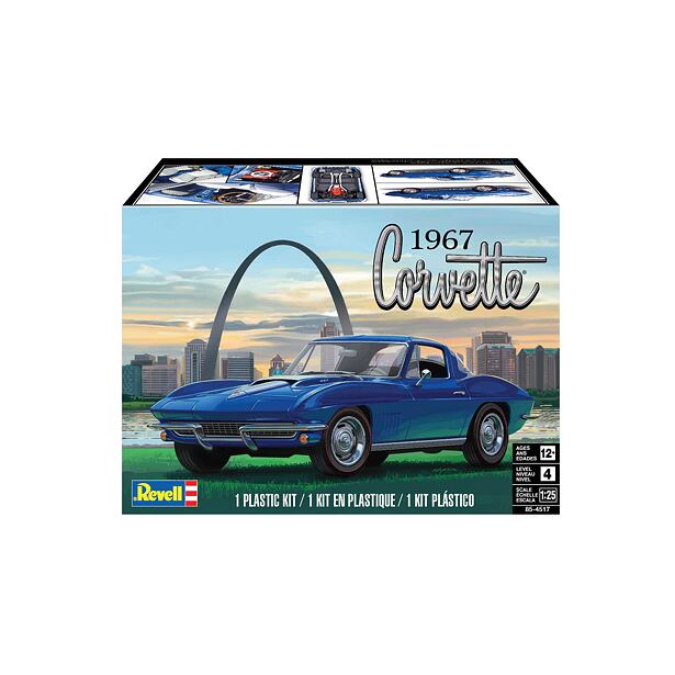 Revell Plastic ModelKit MONOGRAM Auto 1967 Corvette Sting Ray Sport Coupe 2N1 (1:25)