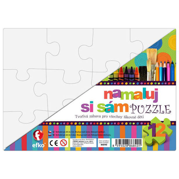 Efko Namaluj si sám puzzle obdélník 12 dílků