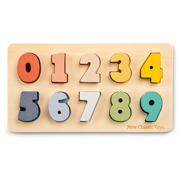 New Classic Toys Vkládací dřevěné puzzle - Čísla od 0 do 9