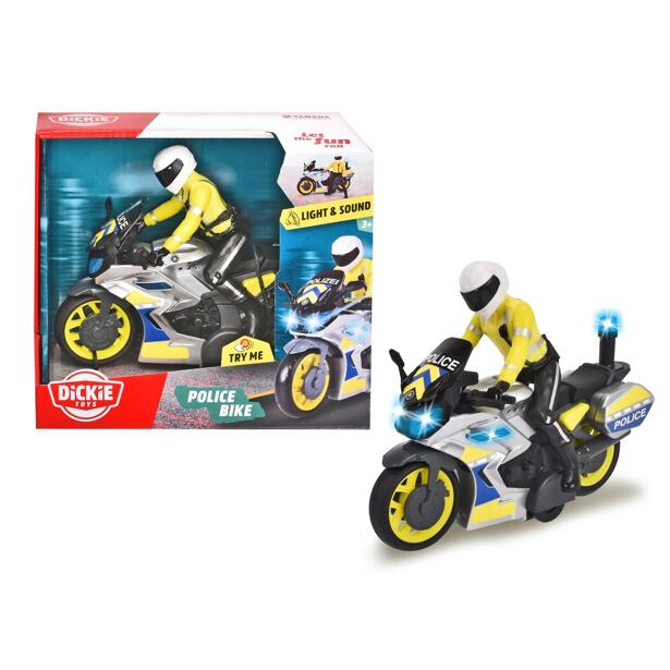 Dickie Policejní motocykl 17 cm s jezdcem