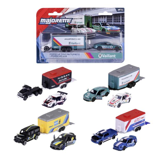 Majorette Racing Auto 2 ks s přívesem Deluxe, 4 druhy