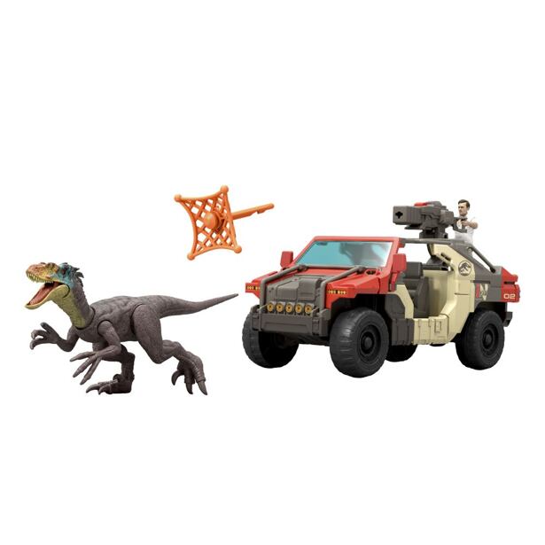 Jurassic World Super auto s řidičem a dinosaurem