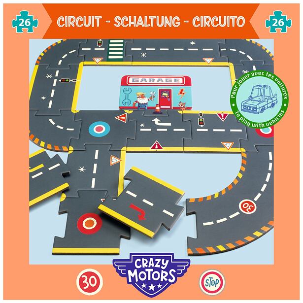 DJECO Crazy Motors Obří závodní dráha 26 dílů
