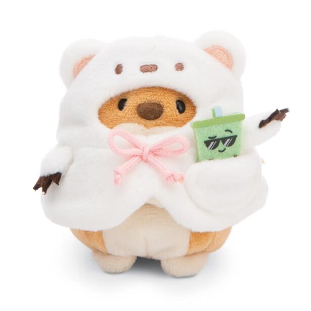 NICI MyMochi Pejsek Hiro 8cm v kostýmu ledního medvěda a bubble tea plyš
