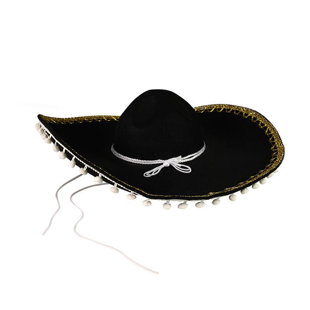 Rappa Klobouk mexické sombréro černé pro dospělé