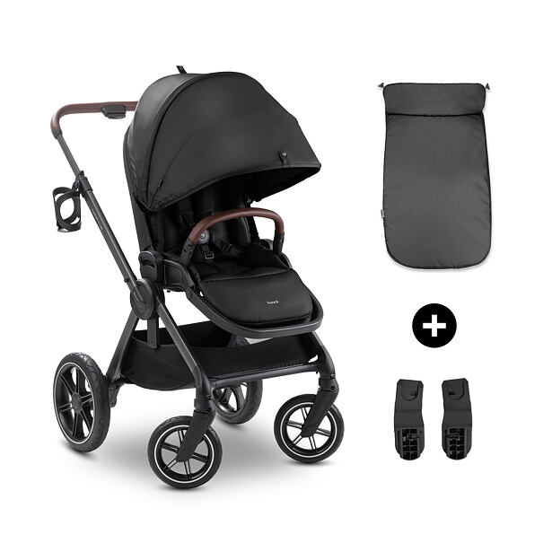 Hauck Sporťák Comfort N Care + nánožník / adaptér na autosedačku, Black