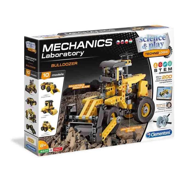 Clementoni Science & Play Mechanická laboratoř - Buldozer, 10 modelů, 200 dílků