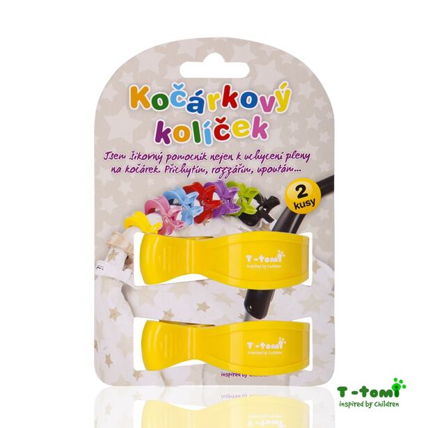 T-TOMI Kočárkový kolíček, yellow / žlutý