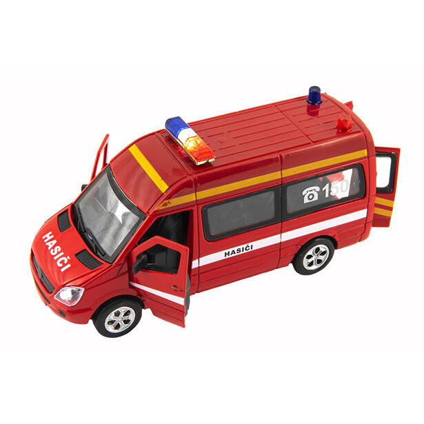 Teddies Auto hasiči kov/plast 15 cm