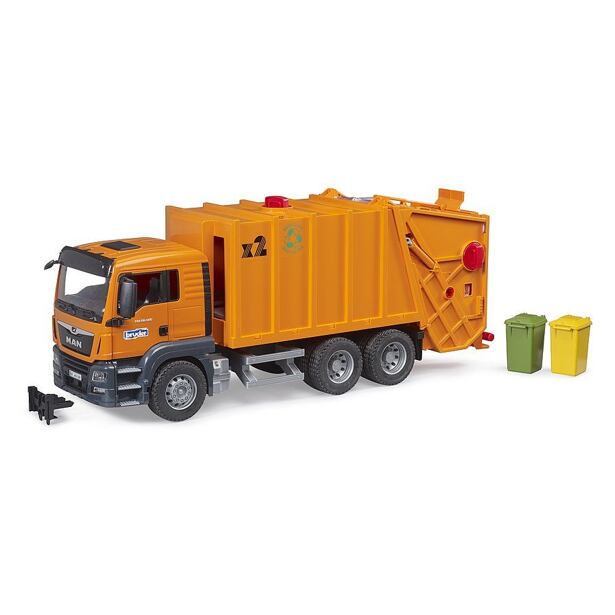Bruder Nákladní auto MAN - popeláři ( oranžový)