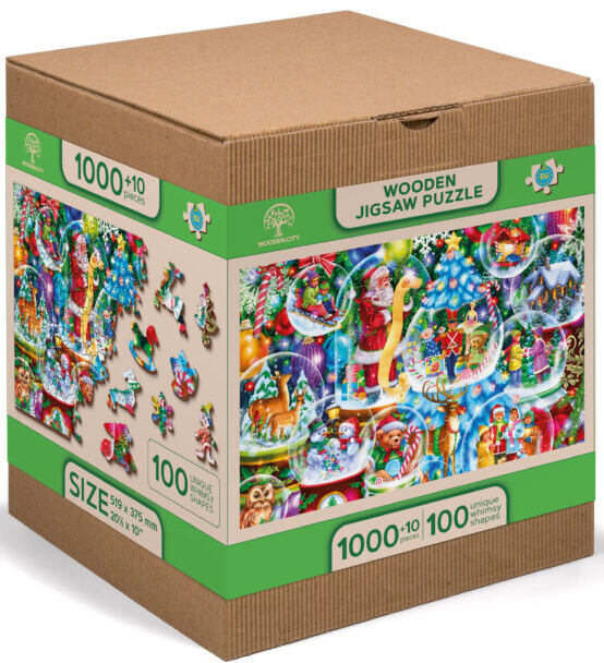 Wooden City Dřevěné puzzle XL,1010 dílků, Sněhové koule