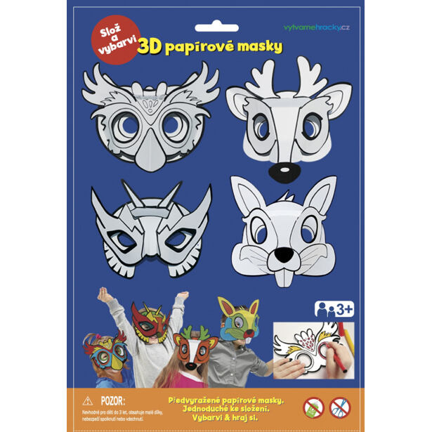 3D Papírové masky 4ks