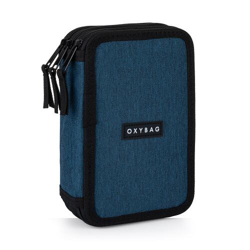 Oxybag Penál 3 patrový prázdný UNICOLOR modrý