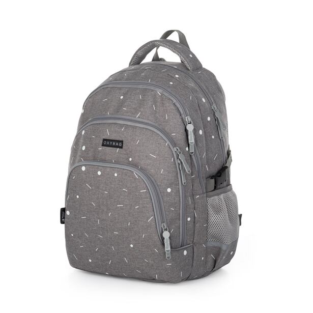 Oxybag Studentský batoh OXY SCOOLER šedý geometric