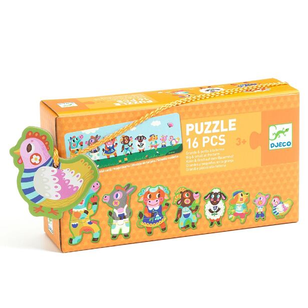 DJECO Puzzle Big and small on the farm 16 dílků