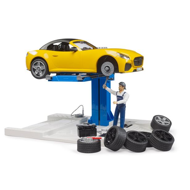 Bruder Autodílna, zdviž, auto, figurka