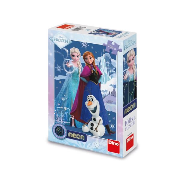 Dino Frozen: Kouzelné sestry Puzzle neon 100 XL dílků