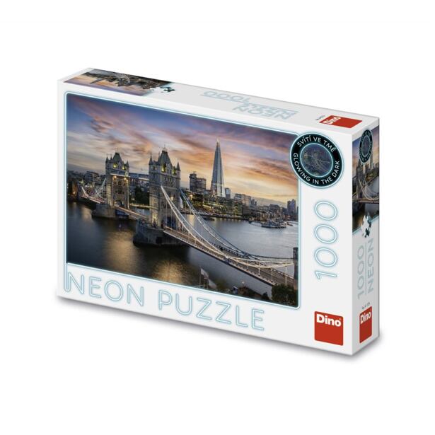 Dino Soumrak nad Tower Bridge Puzzle neon 1000 dílků